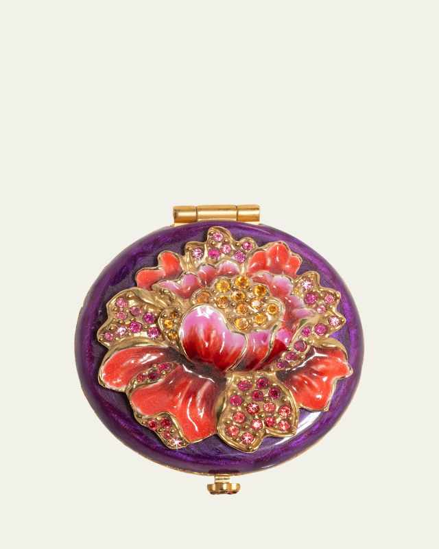 Brocade Floral Round Compact